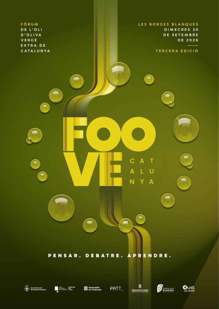 Cartell del FOOVE 2026, Fòrum de l’Oli d’Oliva Verge Extra de Catalunya, 30 de setembre de 2026 a les Borges Blanques